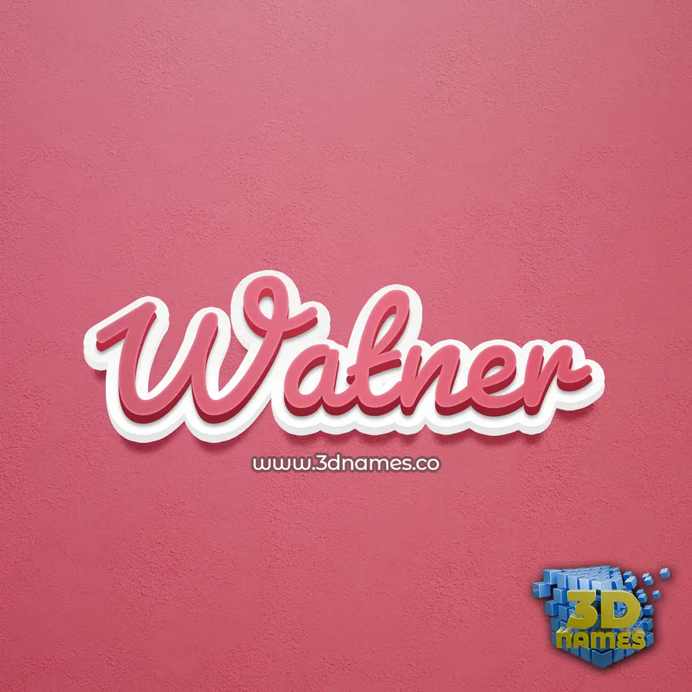watner in Red Scribble style - 3D name wallpaper