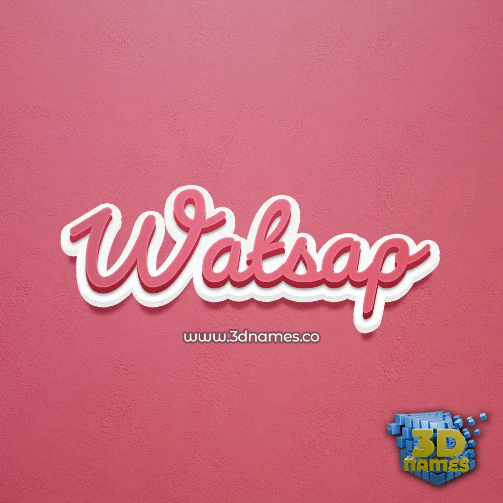watsap in Red Scribble style - 3D name wallpaper