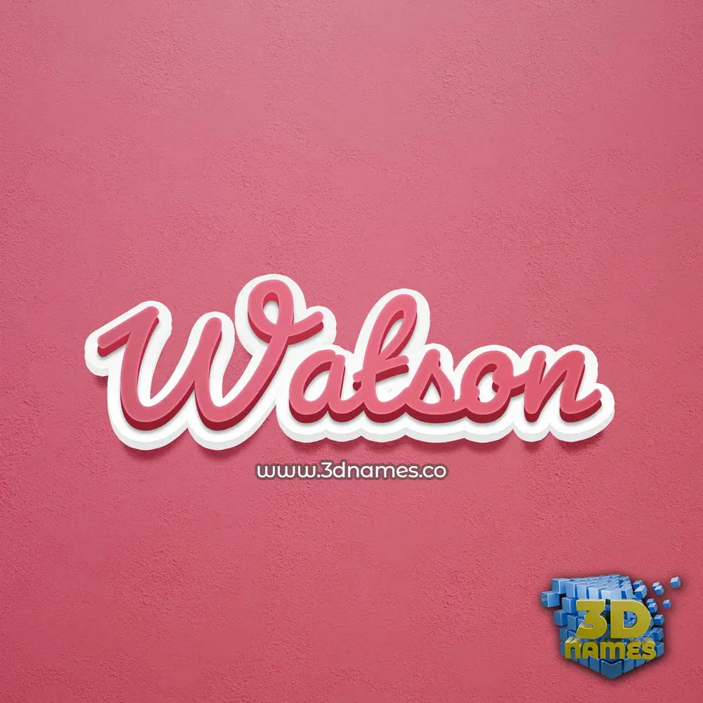 watson in Red Scribble style - 3D name wallpaper