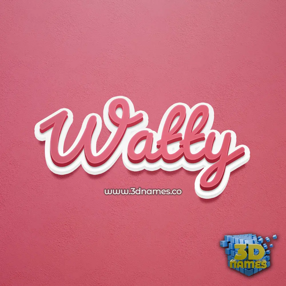 watty in Red Scribble style - 3D name wallpaper
