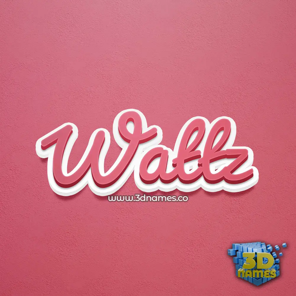 wattz in Red Scribble style - 3D name wallpaper