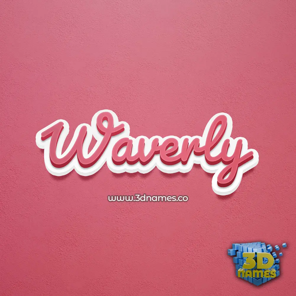 waverly in Red Scribble style - 3D name wallpaper