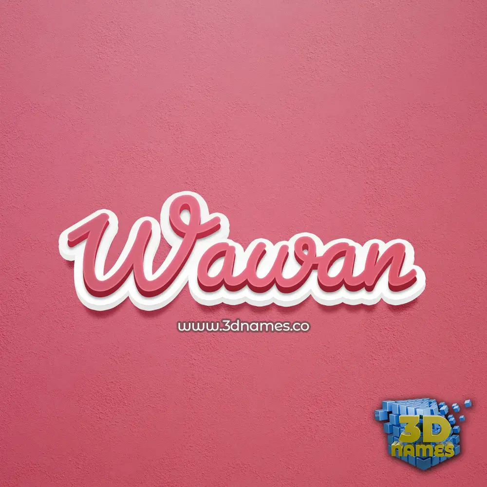 wawan in Red Scribble style - 3D name wallpaper