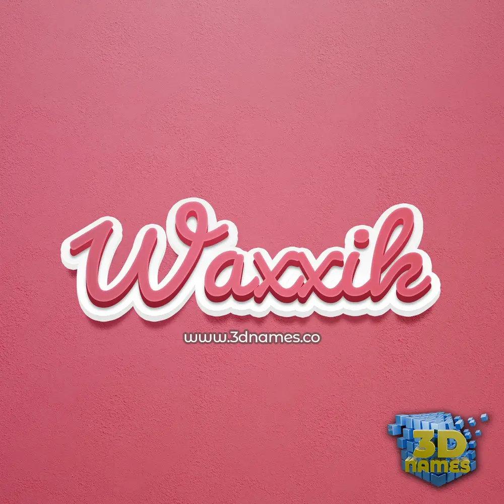 waxxik in Red Scribble style - 3D name wallpaper