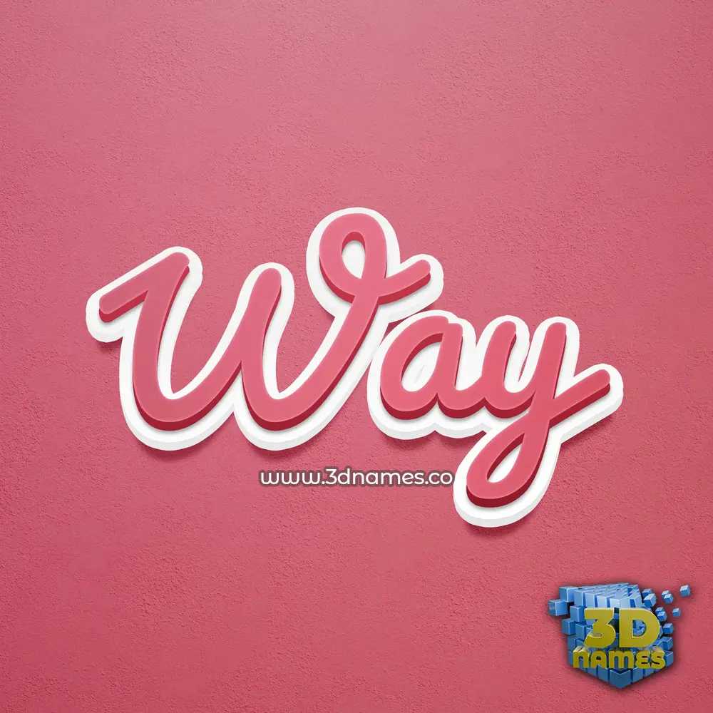 way in Red Scribble style - 3D name wallpaper
