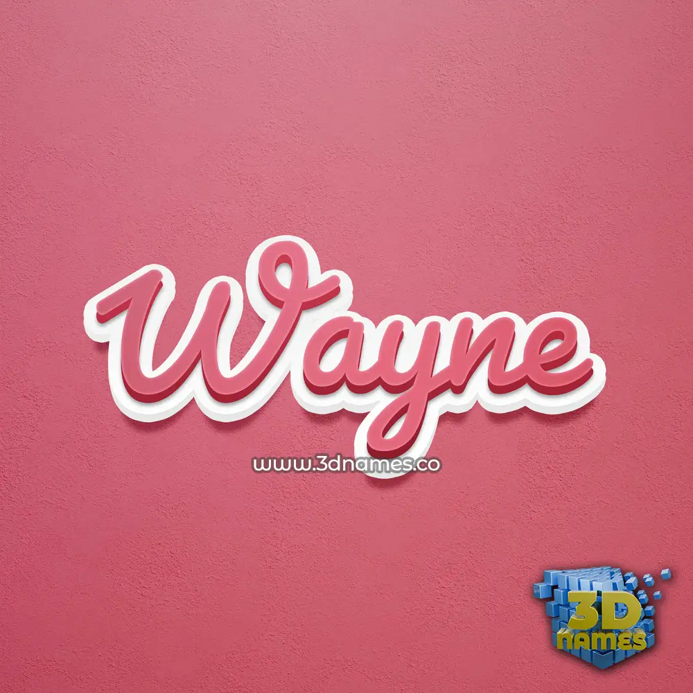 wayne in Red Scribble style - 3D name wallpaper