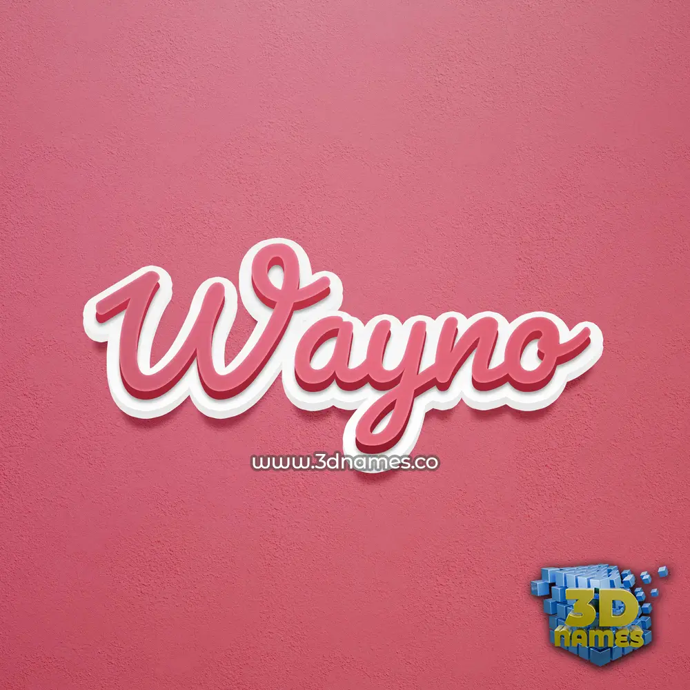 wayno in Red Scribble style - 3D name wallpaper