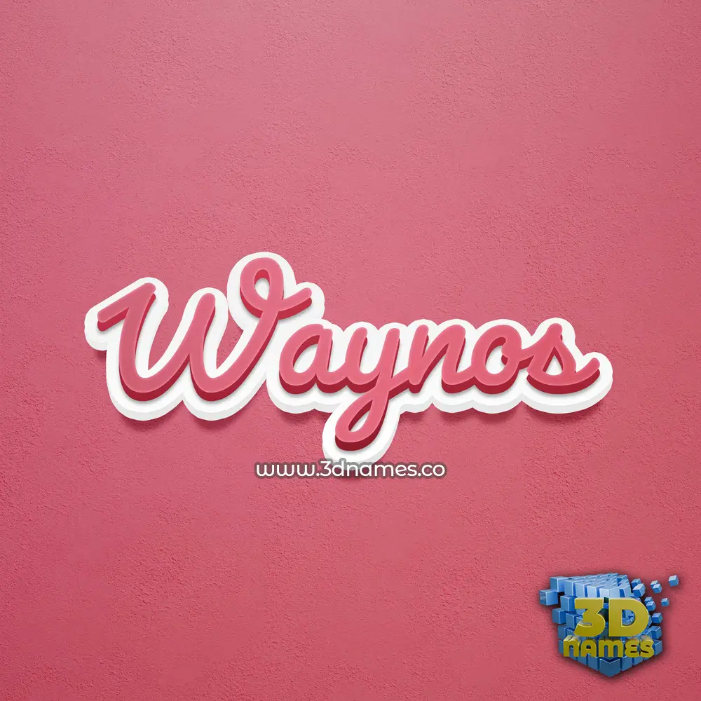waynos in Red Scribble style - 3D name wallpaper