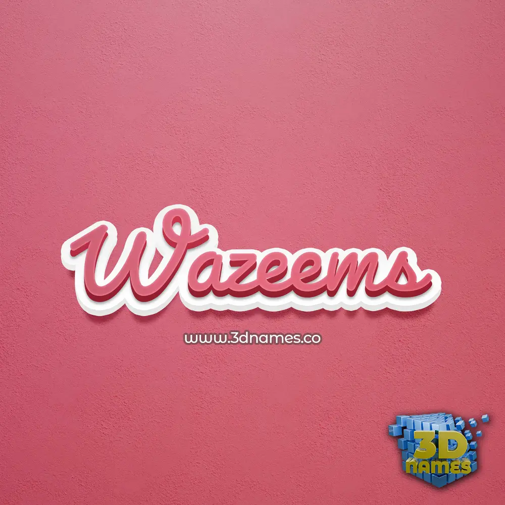 wazeems in Red Scribble style - 3D name wallpaper