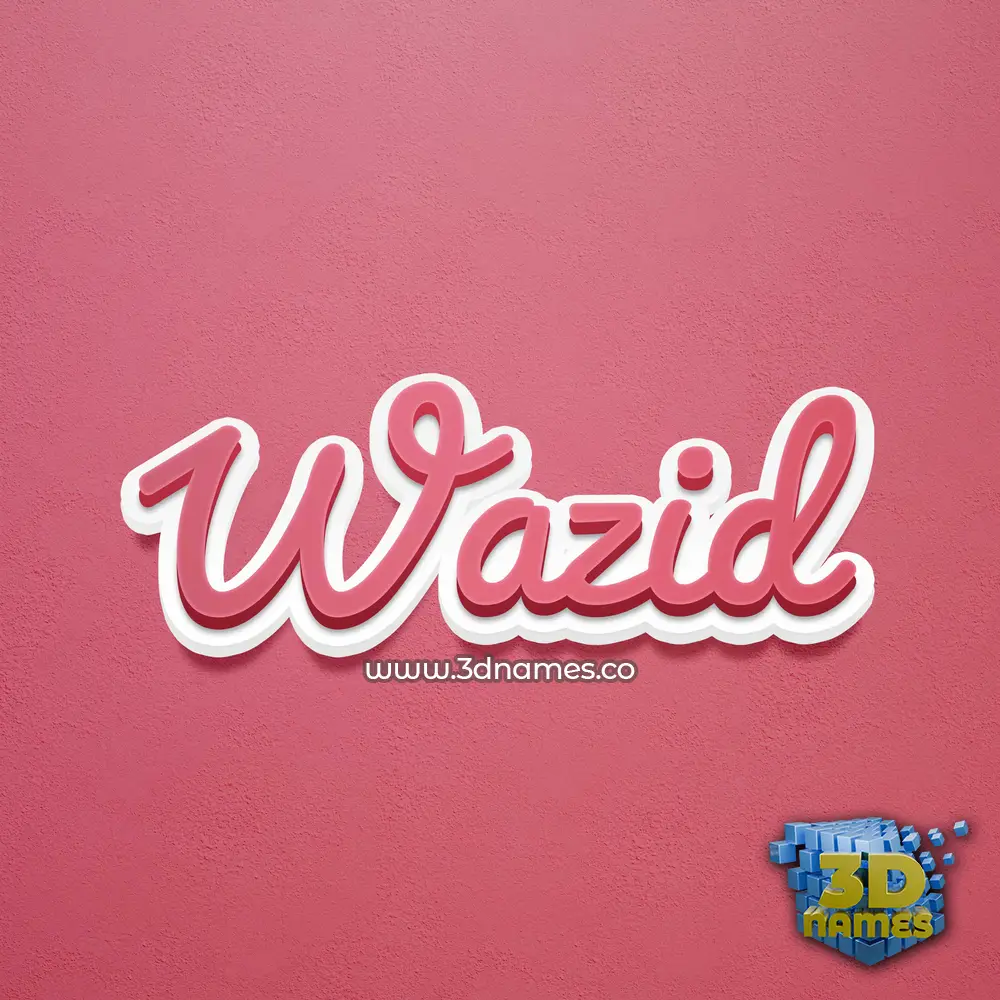 wazid in Red Scribble style - 3D name wallpaper