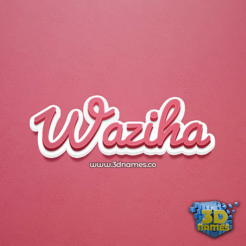 waziha in Red Scribble style - 3D name wallpaper