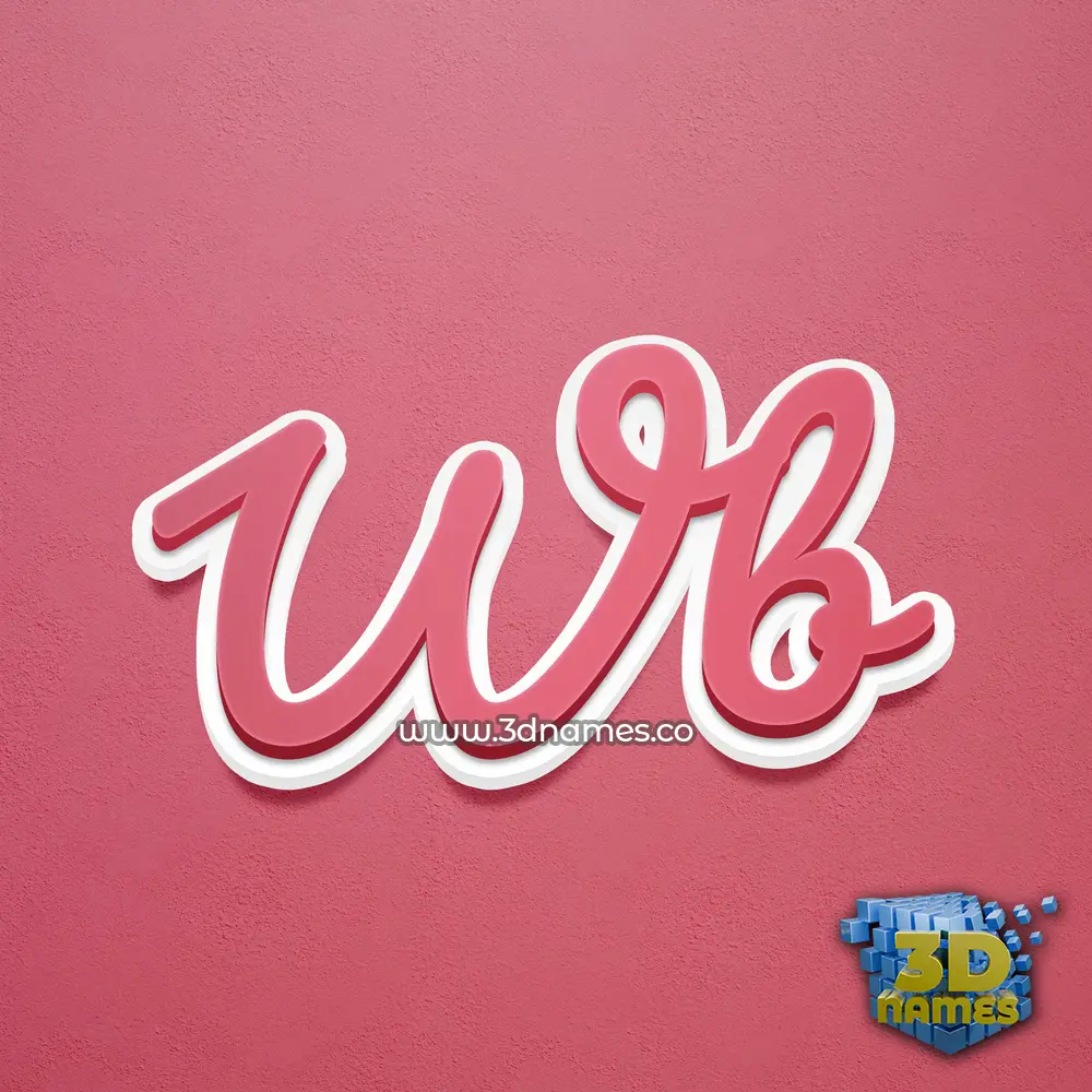 wb in Red Scribble style - 3D name wallpaper