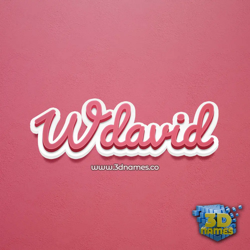 wdavid in Red Scribble style - 3D name wallpaper