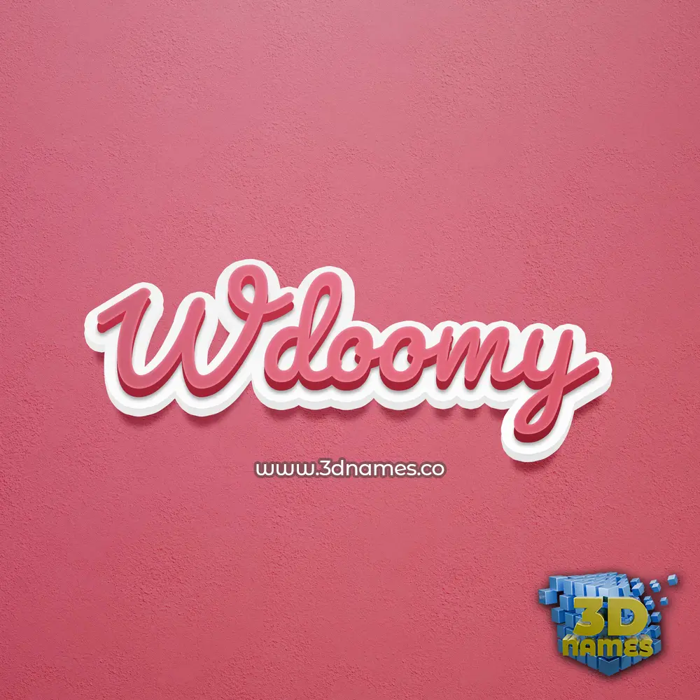 wdoomy in Red Scribble style - 3D name wallpaper