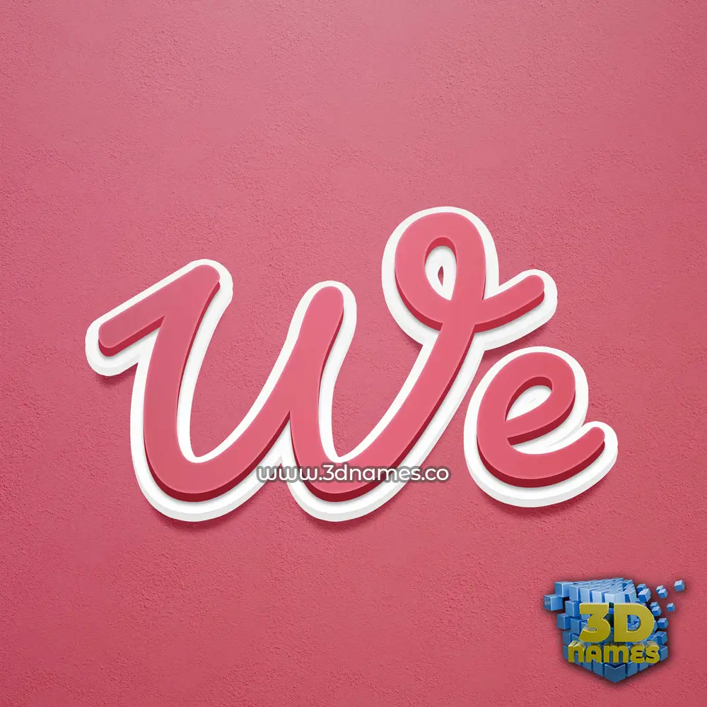 we in Red Scribble style - 3D name wallpaper