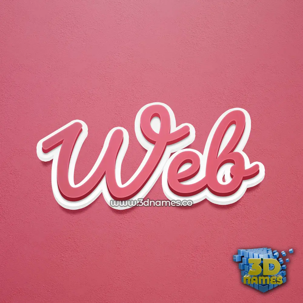 web in Red Scribble style - 3D name wallpaper