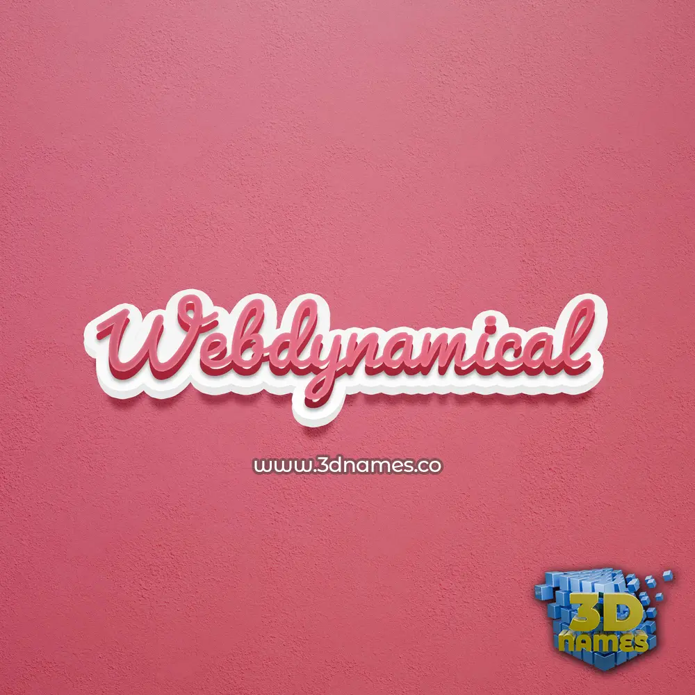 webdynamical in Red Scribble style - 3D name wallpaper