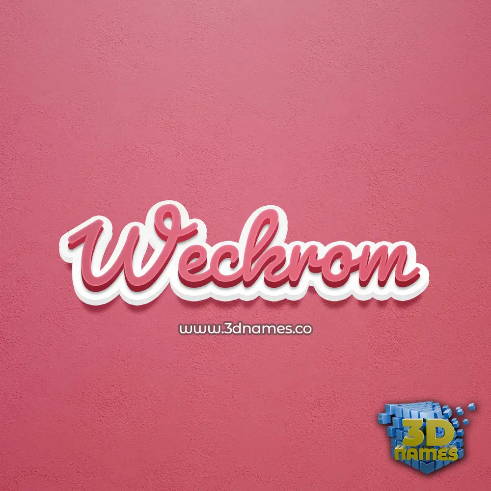 weckrom in Red Scribble style - 3D name wallpaper
