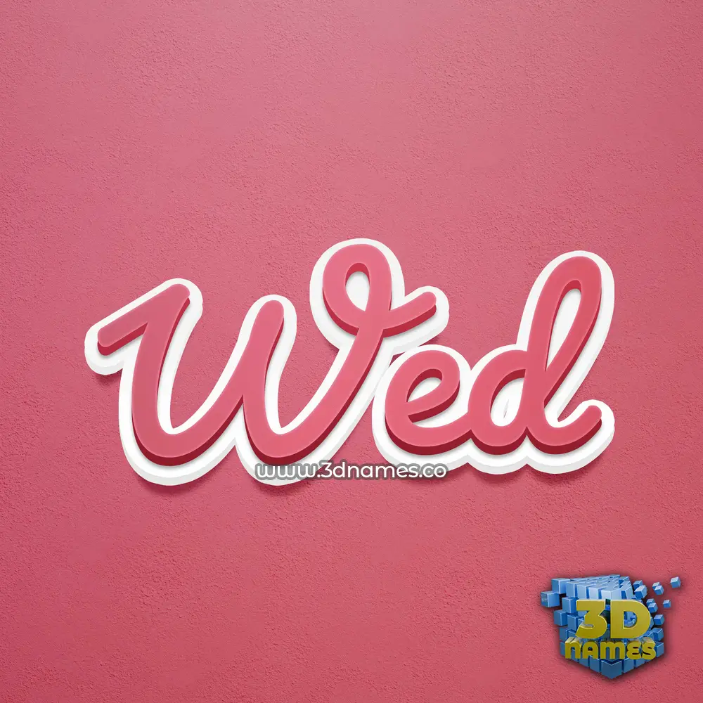 wed in Red Scribble style - 3D name wallpaper