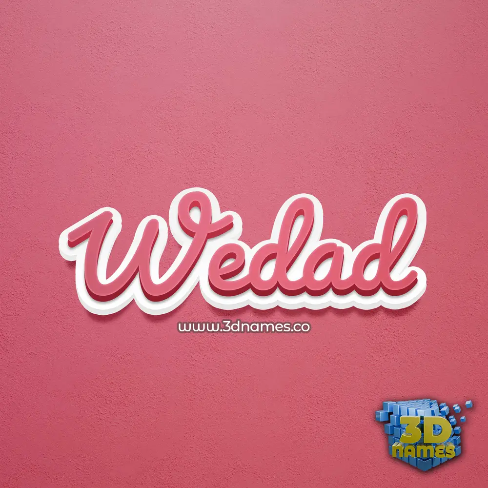 wedad in Red Scribble style - 3D name wallpaper