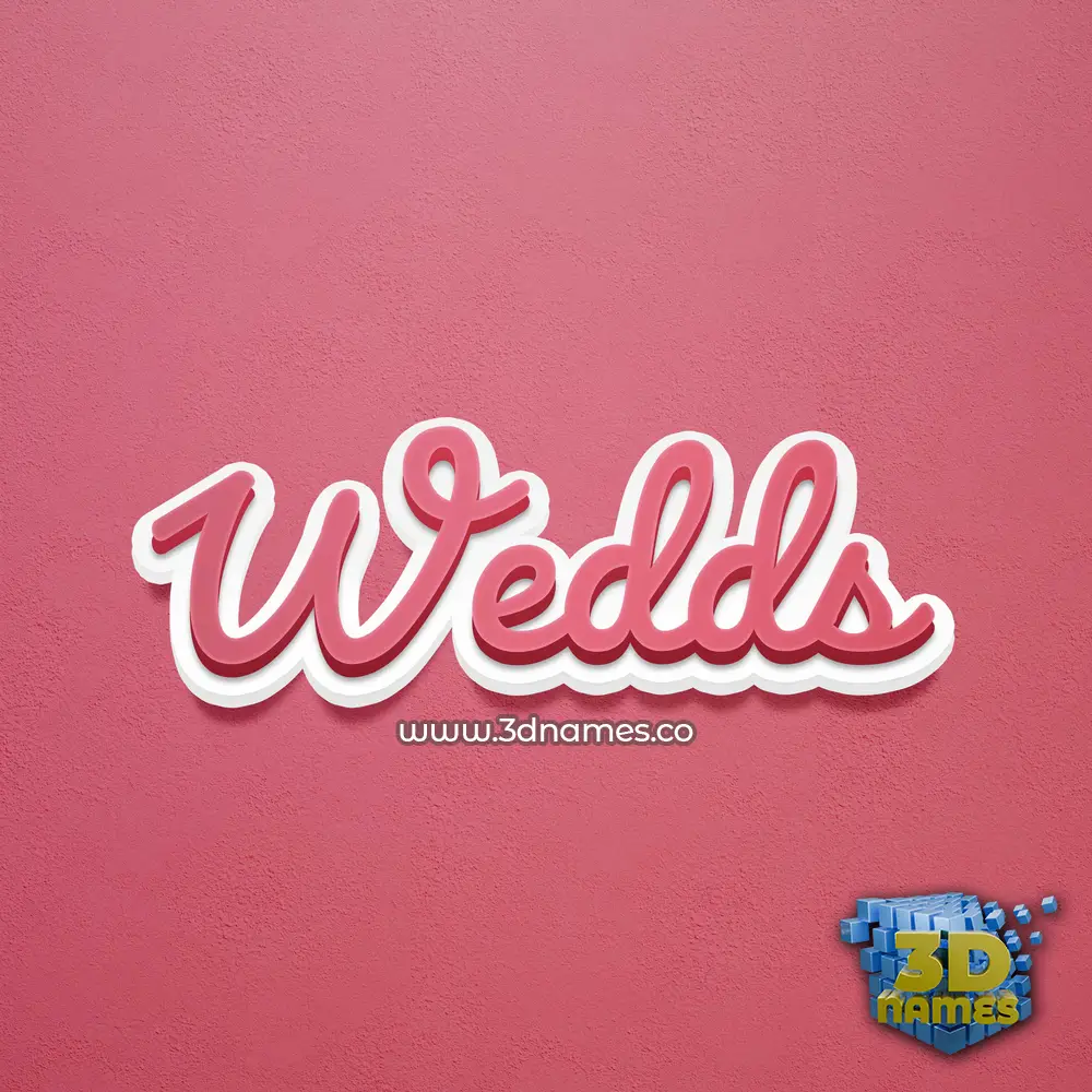 wedds in Red Scribble style - 3D name wallpaper
