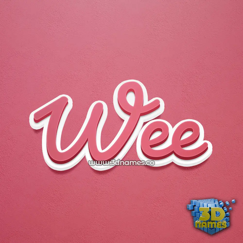 wee in Red Scribble style - 3D name wallpaper