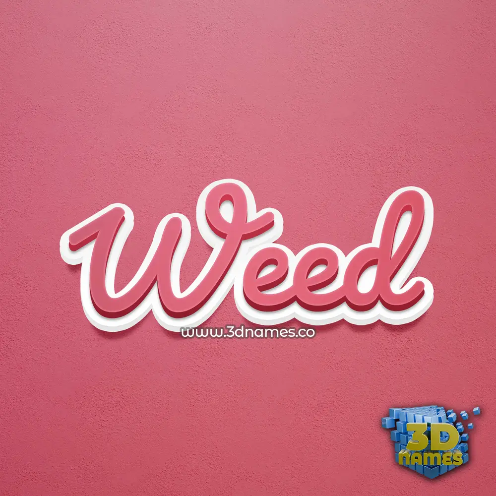 weed in Red Scribble style - 3D name wallpaper