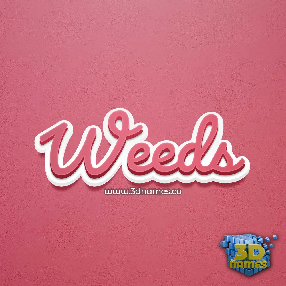 weeds in Red Scribble style - 3D name wallpaper