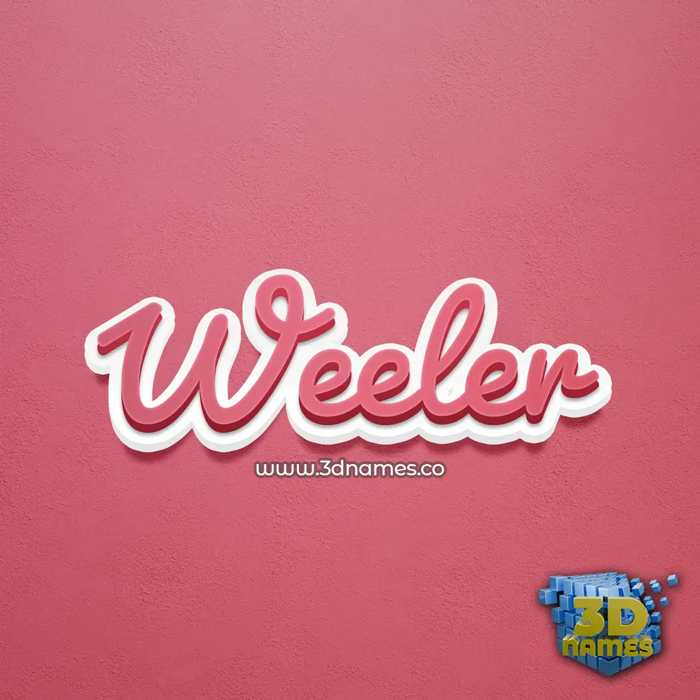 weeler in Red Scribble style - 3D name wallpaper
