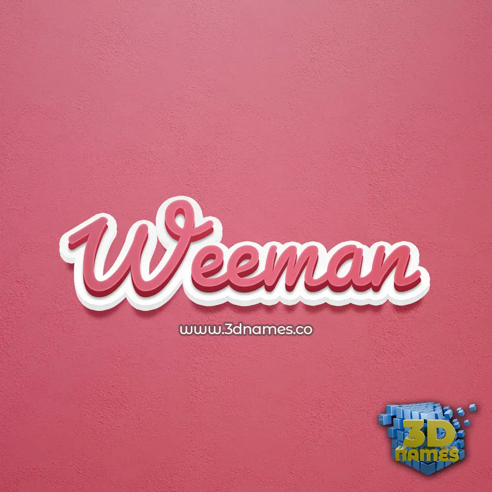 weeman in Red Scribble style - 3D name wallpaper