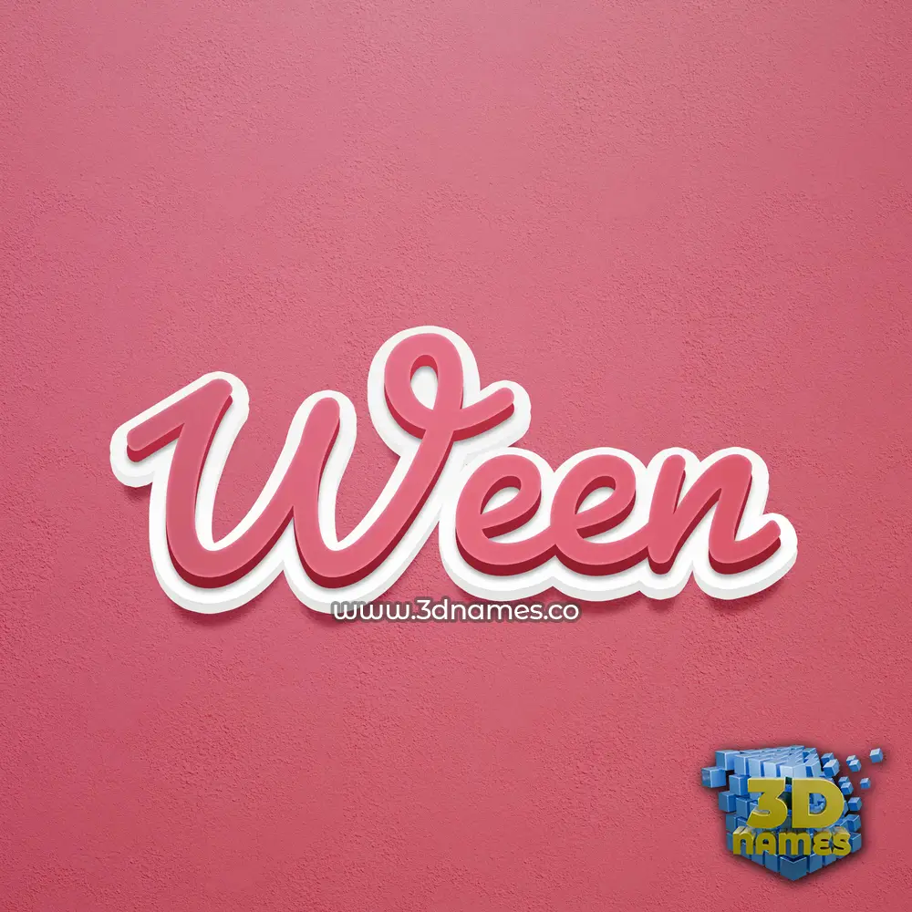 ween in Red Scribble style - 3D name wallpaper
