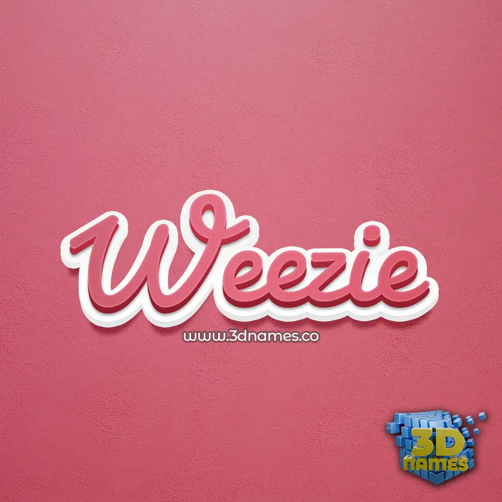 weezie in Red Scribble style - 3D name wallpaper