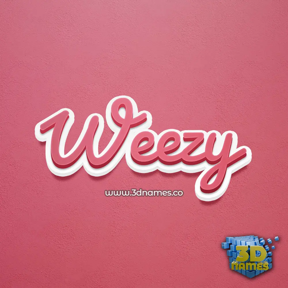 weezy in Red Scribble style - 3D name wallpaper