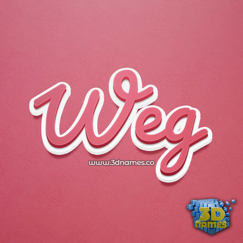 weg in Red Scribble style - 3D name wallpaper