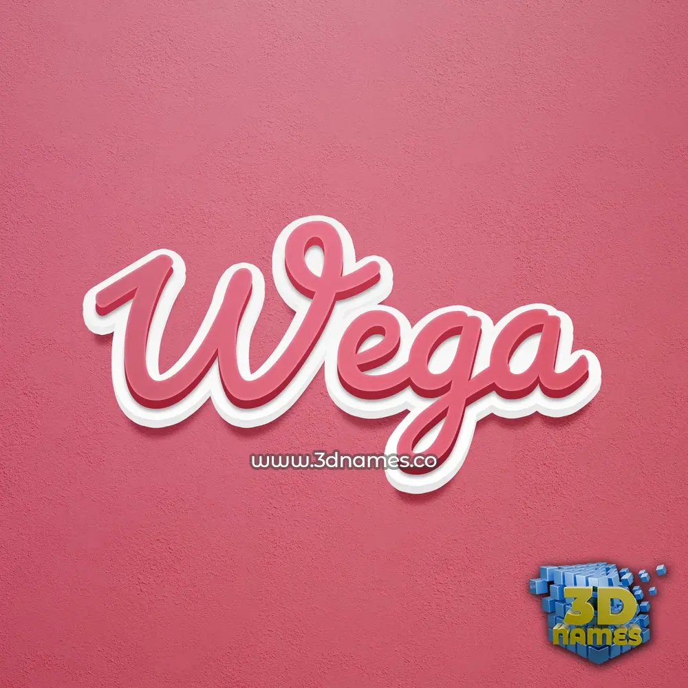 wega in Red Scribble style - 3D name wallpaper