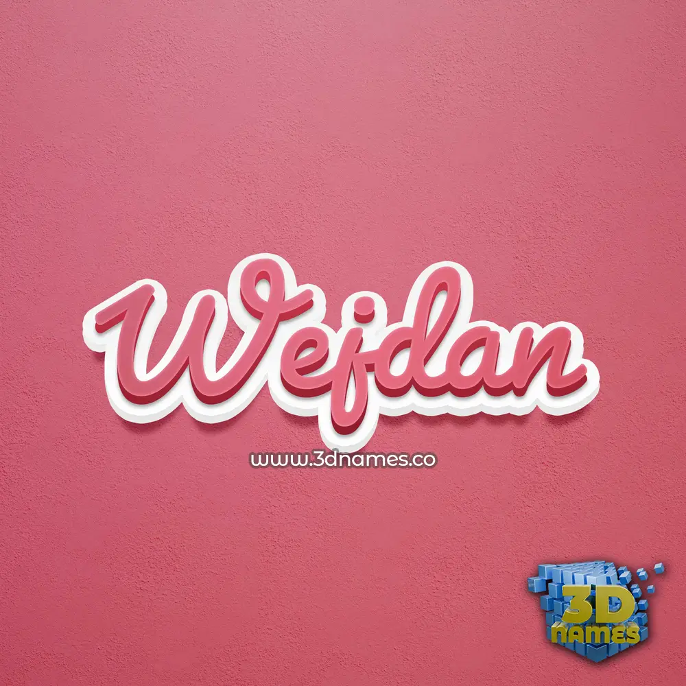 wejdan in Red Scribble style - 3D name wallpaper