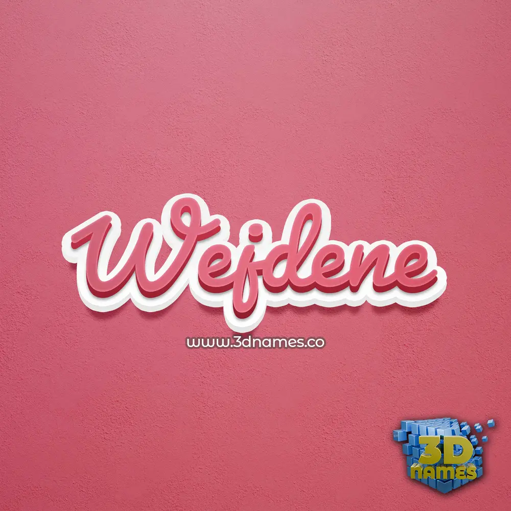 wejdene in Red Scribble style - 3D name wallpaper