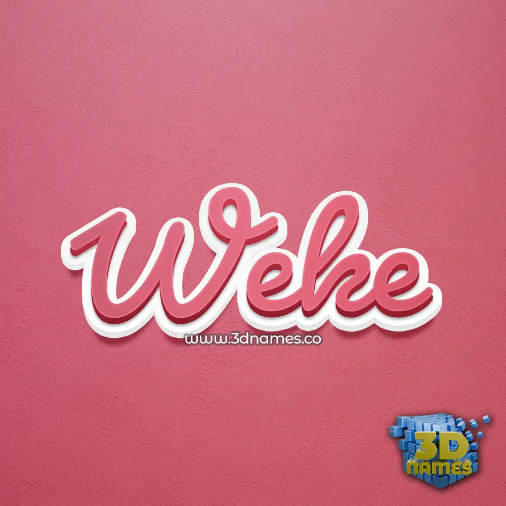 weke in Red Scribble style - 3D name wallpaper