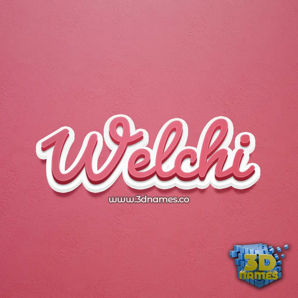 welchi in Red Scribble style - 3D name wallpaper