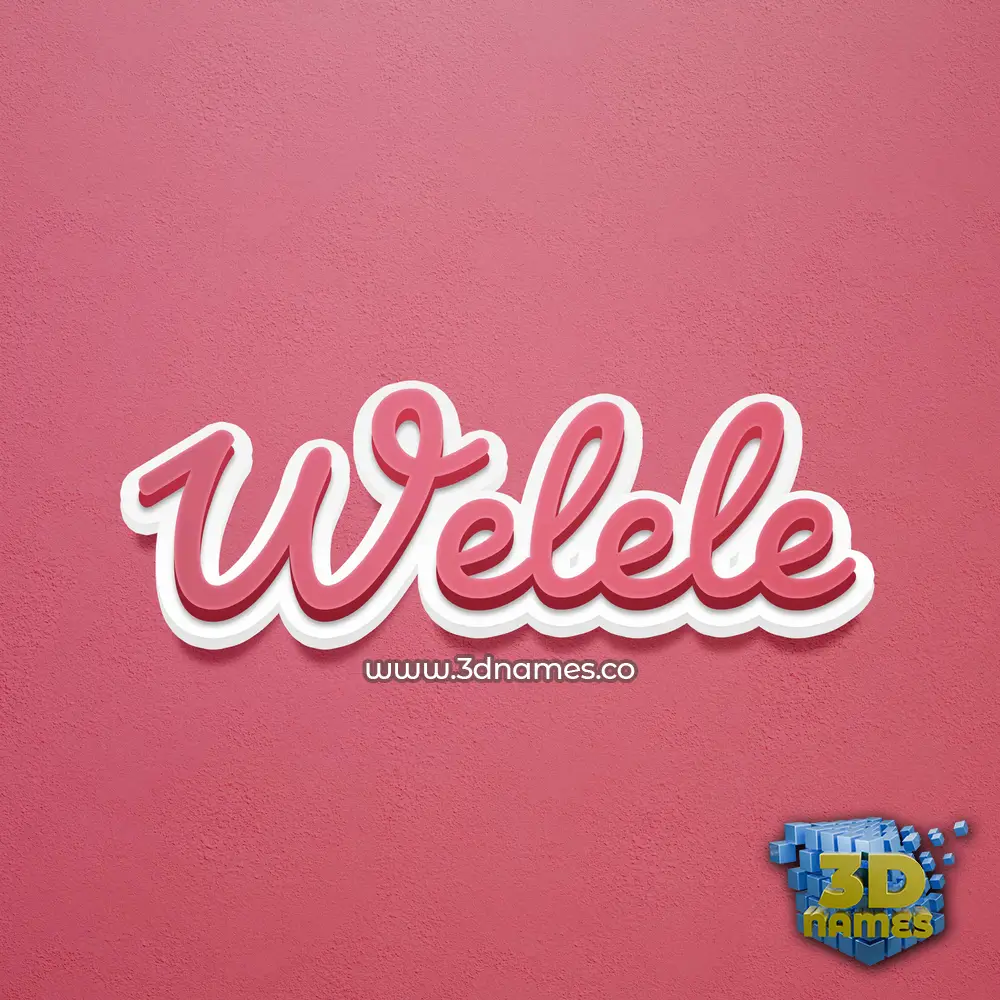 welele in Red Scribble style - 3D name wallpaper