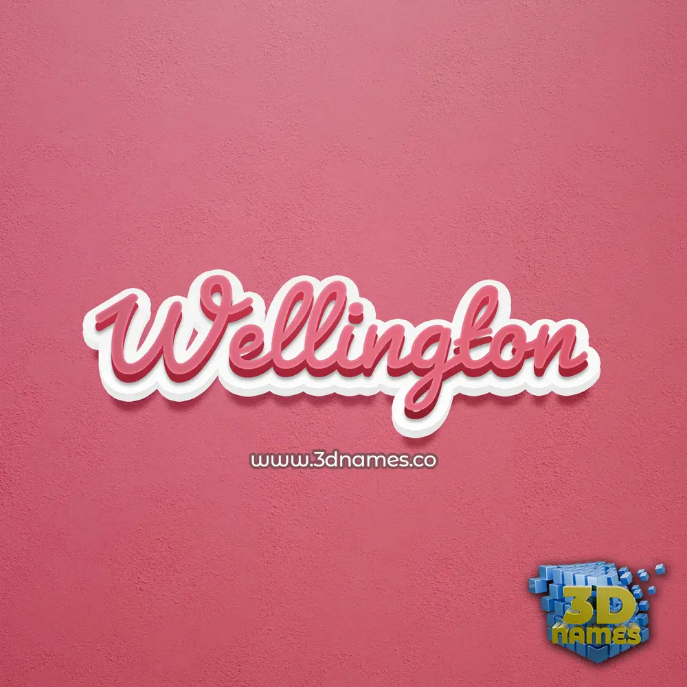 wellington in Red Scribble style - 3D name wallpaper