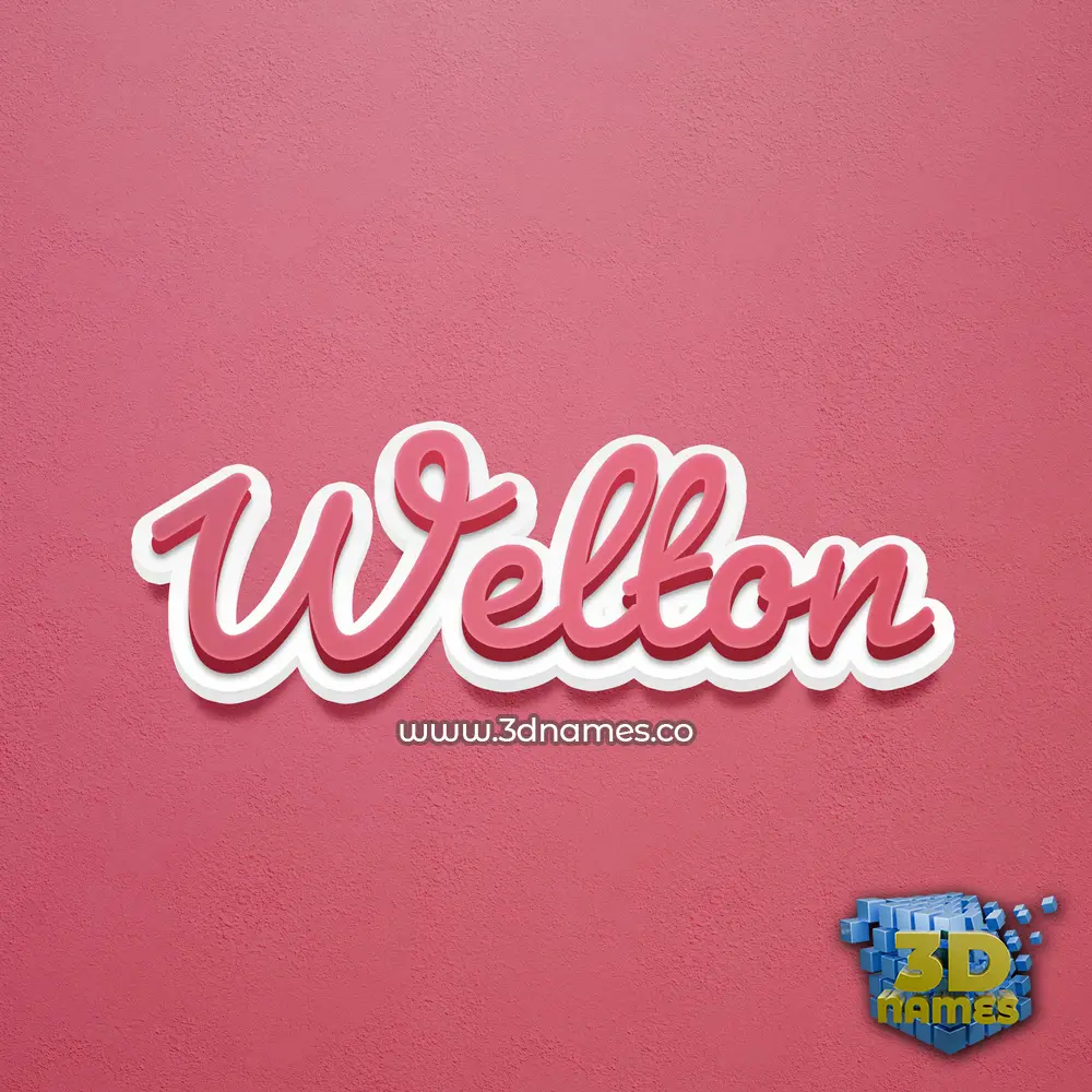 welton in Red Scribble style - 3D name wallpaper