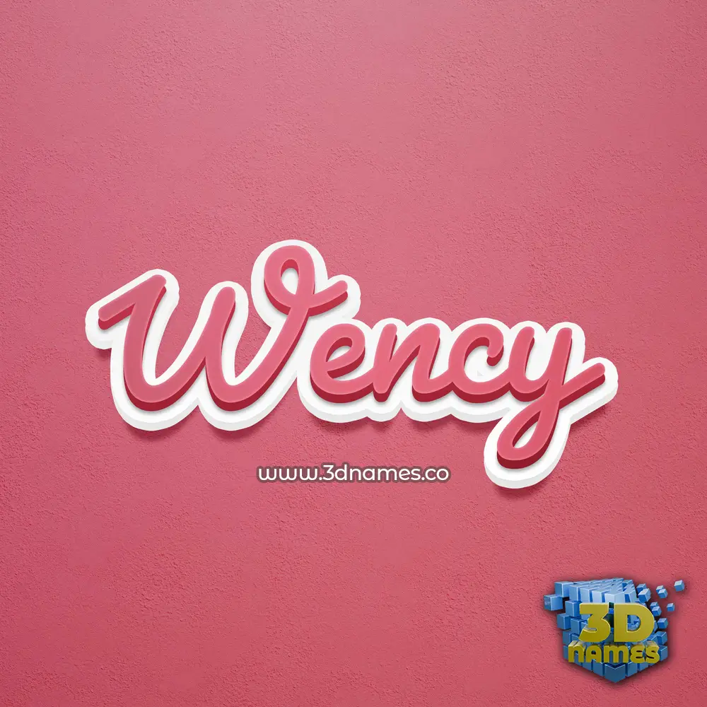wency in Red Scribble style - 3D name wallpaper