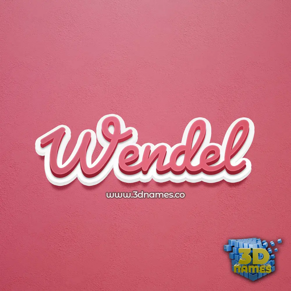 wendel in Red Scribble style - 3D name wallpaper