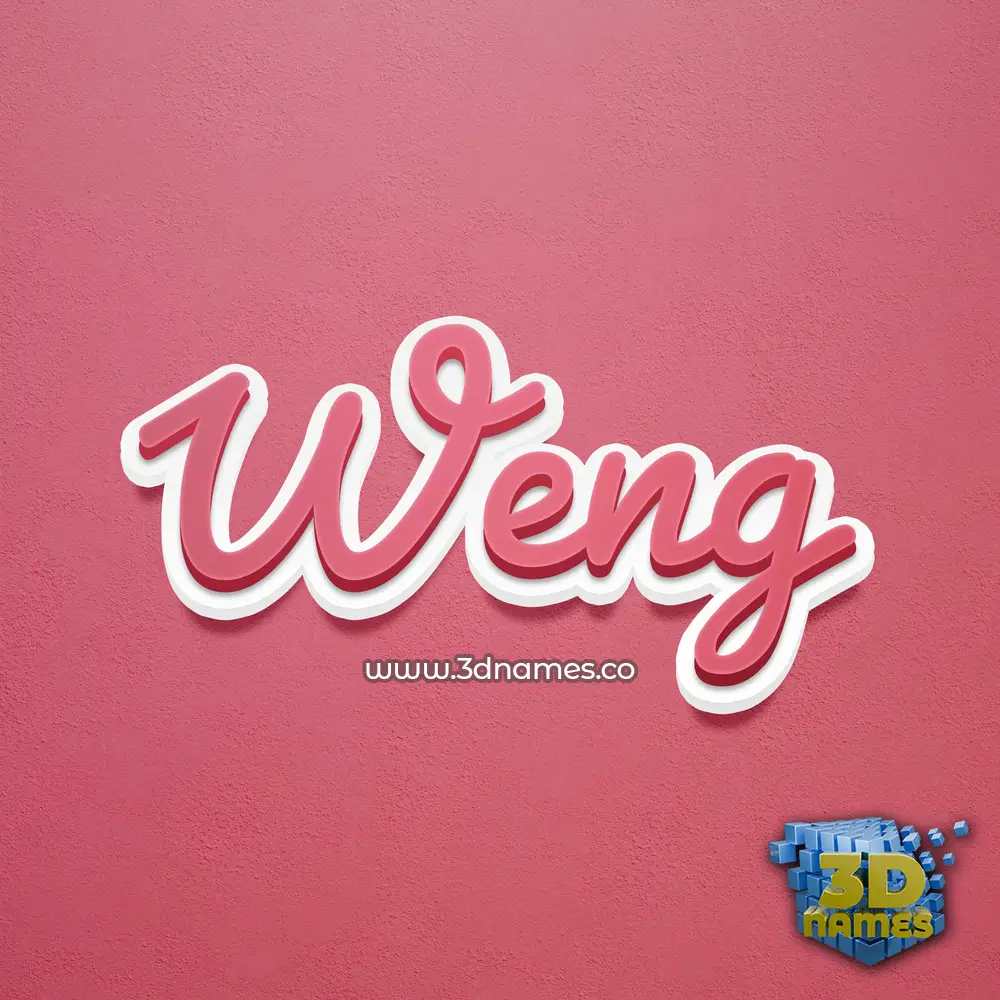 weng in Red Scribble style - 3D name wallpaper