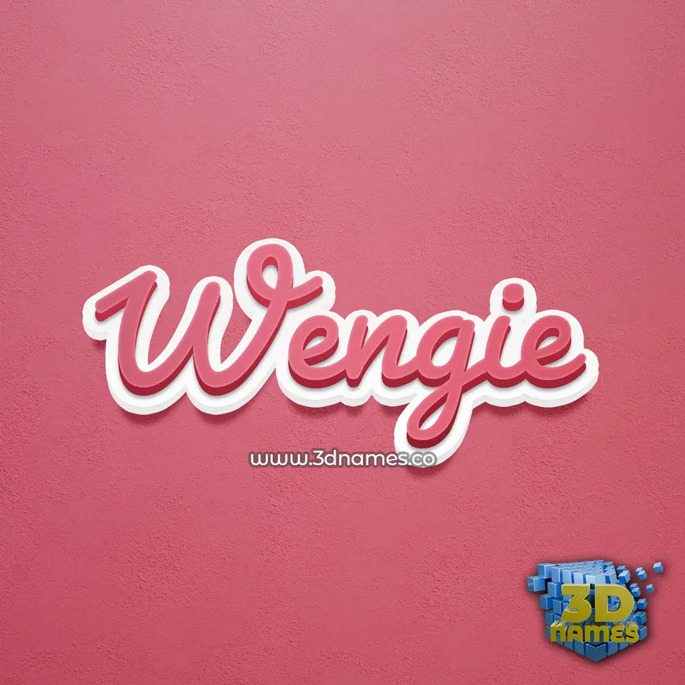 wengie in Red Scribble style - 3D name wallpaper