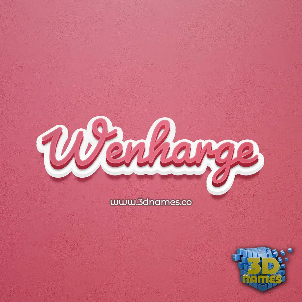 wenharge in Red Scribble style - 3D name wallpaper