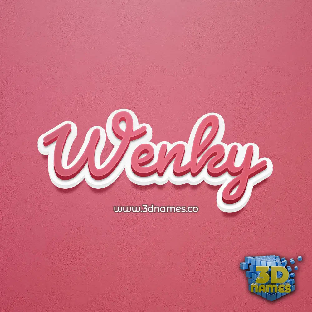 wenky in Red Scribble style - 3D name wallpaper