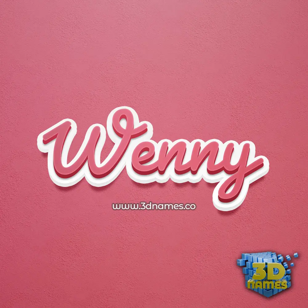 wenny in Red Scribble style - 3D name wallpaper