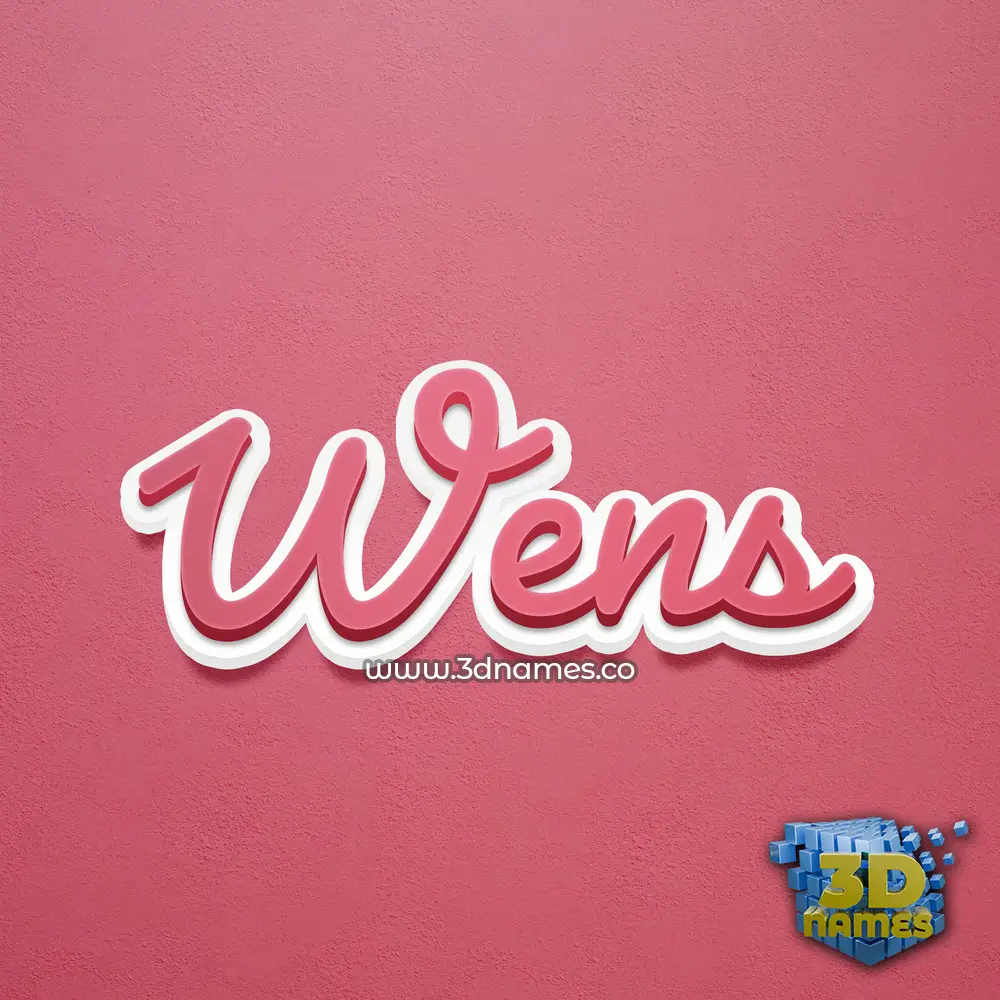 wens in Red Scribble style - 3D name wallpaper